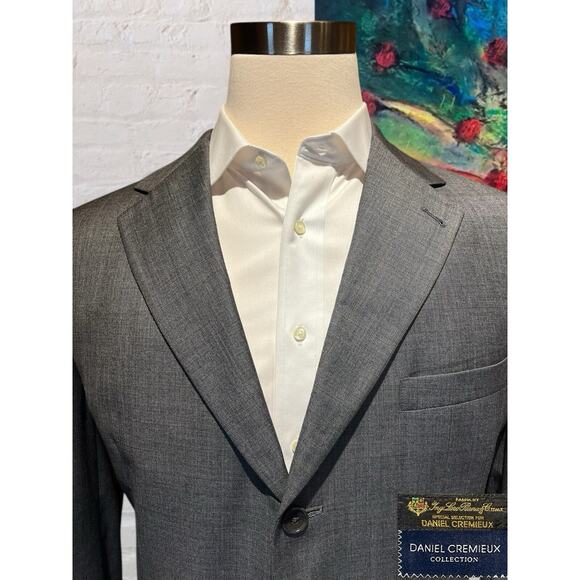 Ing Loro Piana x Daniel Cremieux 44L Gray Subtle Burnt Orange Plaid 3B Blazer - Picture 2 of 11